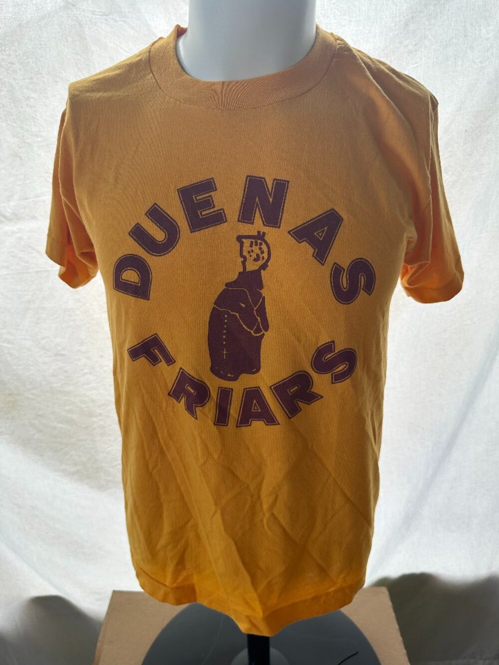 Vintage Best Fruit of the Loom Father Duenas Guam Men's Yellow Maroon Shirt Medi